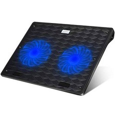 AICHESON 노트북 쿨링 패드 2 1000RPM 쿨링팬 휴대용 컴퓨터 쿨러 블루 Leds, 상세내용참조