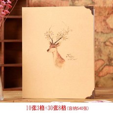 대용량앨범 앨범 대용량 각종 크기 비행기여행 기념책 어음 수납공책 커플 액자 ., T19-우표 권-사슴(3체크 10장+8체크 30