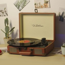 LP 레코드 플레이어 빈티지 턴테이블 복고풍 거실 유럽 스타일 미니 LP 축음기 블루투스, 단일 사이즈, 앰버 브라운 블루투스
