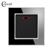 Coswall 20a dp 스위치 온수기에 대 한 네온 on/off 벽 에어컨 아크릴 패널에 대 한 전기 스위치|push button wall|switch air20a wall, Black, 1개, 단일