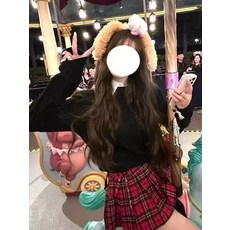 여성을위한 세련된 대학 스타일 가짜 투피스 스웨터 가을 겨울 패치 워크 셔츠 격자 무늬 플리츠 스커트 투피스 세트