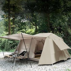 원터치 텐트 6각 대형 3-4인용 5-8인용 캠핑 자동 오토 접이식 방수 캐노피2 창문2