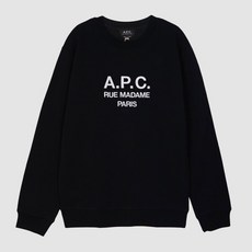 [아페쎄] [럭스덕/국내당일] A.P.C. 남성 루퍼스 로고 맨투맨 블랙 COEZD H27500 LZZ