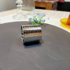 웨딩포 냅킨링 실버 도트실린더 Napkin Ring Silver dot cylinder, 1개, 1개