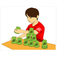 두뇌발전 집중력향상 컵쌓기12p 컵스텍 학습완구 머리가 좋아지는 어린이집 놀이용품, 빨강