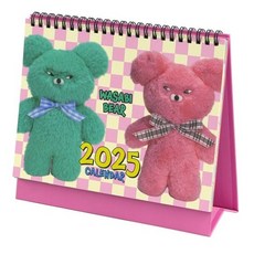 핑크풋 6000 2025 와사비베어 탁상 달력, 핑크, 1개