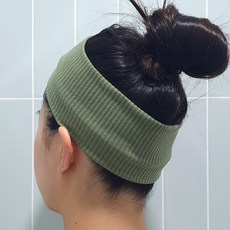 남녀공용 무지 골지 반다나 헤어밴드 카키 남자헤어밴드 반다나머리띠 헤어터번 반다나 반다나헤어밴드