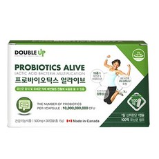 더블업 캐나다 프로바이오틱스 얼라이브 100억 유산균 30캡슐, 1개, 500mg