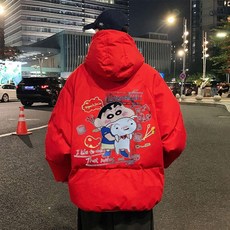 DarjinQD 남성 겨울 캐릭터 짱구 아우터 주니어 패딩 점퍼 도톰 패딩