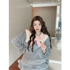 비엠제이 겨울 가을 가능 아우터 홈웨어 스위트 나비넥타이 페플럼 뽀글이 잠옷바지 8824