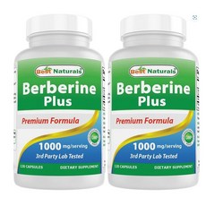 Best Naturals Berberine Plus 1000mg/Serving 120 Capsules, 120정, 2개