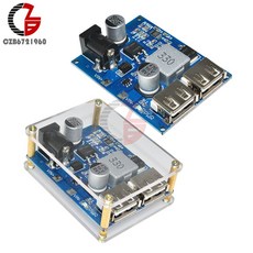DC DC 스텝 다운 전원 공급 장치 12V ~ 5V 5A LM2596S 전압 레귤레이터 스텝 다운 벅 컨버터 아크릴 케이스가있는 듀얼 USB|dc, 단일, 1개, 단일