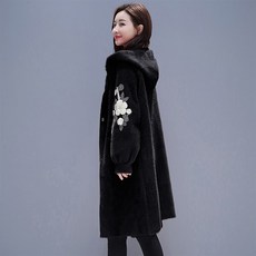 후드코트 밍크털 모자달린 코트 .2020가을겨울용 가디건 세척
