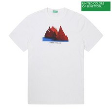 베네통 Graphic printed t-shirt 2S_3DKDJ1BD2_WH - 베네통셔츠