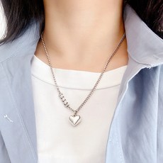 실버통통하트목걸이