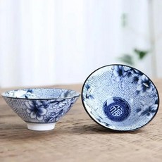 다도세트 중국 전통차세트 레트로 파란색과 흰색 도자기 콘 찻잔 스케일링 방지 손으로 그린 세라믹 차 그릇 여행 명상 컵 1 개, 31) B1 --7X3.3CM 45ML, 1개