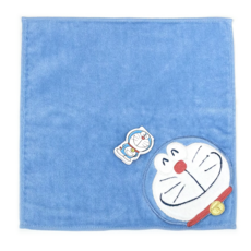 도라에몽 빅페이스 포인트 타월순면(25X25) 귀여운 고양이 캐릭터 일본 손수건 무료 고급손수건케이스