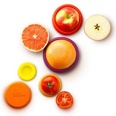Food Huggers Set of 5 Reusable Silicone Food Saver Food Huggers 재사용 가능한 실리콘 푸드 세이버 5개 세트(가을 수확) - 특허, Autumn Harvest, 1개