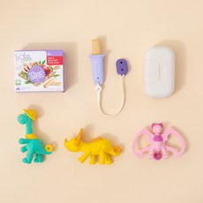앙파파 유아 이앓이해소 치발 유기농 아기과자 투씨러스크 1BOX + 홀더 1개 + 공룡치발기 3개 (티딩러스크 이앓이세트), 티노 ＋ 케리 ＋ 노라, 고구마&호박, 퍼플홀더＋케이스