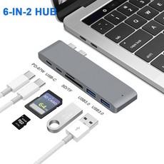 Thunderbolt 3 PD 100W TF SD 리더 슬롯이있는 4K HDMI 멀티 포트 어댑터에 USB C 허브 MacBook Pro/Air -, 1개