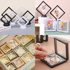 밀착 케이스 투명 악세사리 주얼리 피규어 선물포장 진열 디피, 7x7cm(스탠드형), 화이트