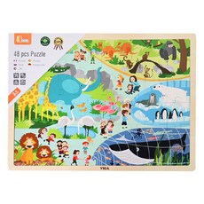 한비상사 48피스퍼즐 동물원 퍼즐교구, 1개