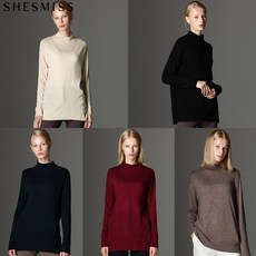 쉬즈미스 쉬즈미스(SHESMISS) 루나 솔리드 모크넥 울 블렌드 니트 (택가격:138000원)