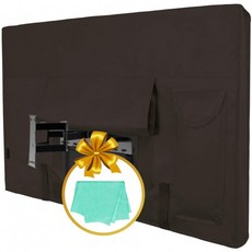 30 ~ 32 인치 LCD LED 방수 방수 방진 및 방진 TV 화면 보호 기용 실외 TV 커버 (청소용 천 포함) (32 인치 초콜렛), 단일옵션
