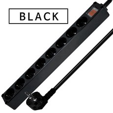 현대일렉트릭 블랙 8구 S/W 멀티코드 (16A) 2M, 1개