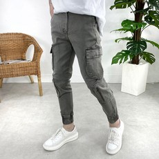 모룸 멀티 지퍼포켓 스판 스톤워싱 면 밴딩 카고 조거팬츠 3컬러
