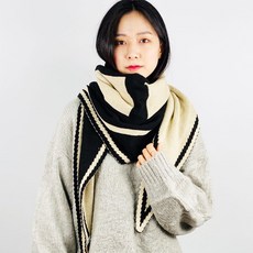 이경희 삼각 빅H 머플러 겨울 여성 목도리 니트 숄 캐시미어