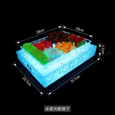 과일안주접시 LED 접시 노래방 파티 바 그릇 불 업소 일반접시 식기, C. 아이스블루 과일접시, 1개