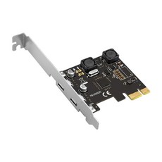 1XUSB3.1 타입 C 포트 확장 카드 PCIE X1 ~ USB C 확장 카드 데스크탑 컴퓨터 용 고속 데이터 전송, 1개