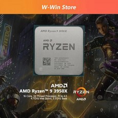 AMD Ryzen 9 3950X Ryzen 9 3950X R9 3950X 3.5 GHz 16 코어 32 스레드 CPU 프로세서 7NM L3 = 64M 100 000000051 소 - 3950x