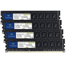 Timetec Hynix IC DDR3 1333MHz PC310600 언버퍼드 NonECC 1.5V CL9 240 Pin UDIMM 데스크탑 메모리 램 모듈 업그레이드, 32GB KIT(4x8GB)