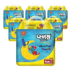 나비잠 울트라씬듀얼핏(팬티) 키즈형 6팩 팬티형 기저귀, 120매