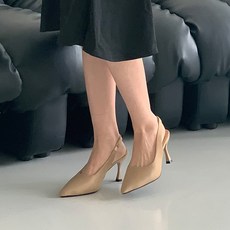 타니즈 라린 여성용 봄 가을 스틸레토 힐 밴딩 슬링백 힐 (8cm)