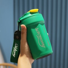 스텐머그 대용량 보온보냉 커피잔 휴대용 차량용컵 480ml, 초록, 1개