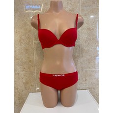 리바이스바디웨어 리바_이스 바디웨어 뉴 베이직 마이크로 모달 풀컵 브라 햄팬티세트 LSWBY210LSWPY211RD (P003258334)