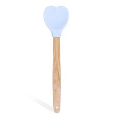 핑크 러브 실리콘 뒤집개 하트 모양 주걱 나무 손잡이가 베이킹, 1개