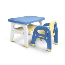 베이블퓨어리 프리미엄 스마트 유아 책상 + 의자 세트, 쥬라기(옐로우 + 블루)