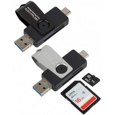 FindTop 2 Pack SD 카드 Micro SD/TF Compact Flash Card Reader 3 in 1 USB 3.0 타입 C/Micro USB Ma, 단일상품