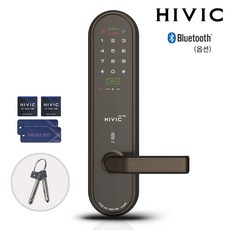[전국설치] 하이빅 H-6300K 카드키4개+비상키2개+비밀번호 블루투스(옵션) 핸들타입 주키 도어록 허수기능 에티켓기능 이중잠금 전기충격방지 현관문 디지털도어락 KC인증