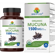 Brieofood 벨벳콩 무쿠나 1500mg 45인분 채식 글루텐 프리 채식정 90정, 옵션1, 1개