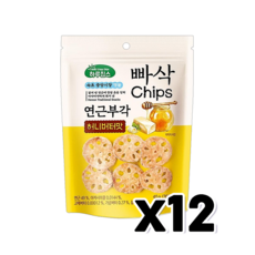 빠삭칩스 연근부각 허니버터맛 영양간식 40g x 12개