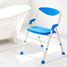 DLi M_BLUE 노인목욕의자 어르신 접이식 실버 환자용목욕의자 샤워의자, 1개, Maribe Blue