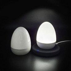 KOT856827유무선 충전 무드등 소프트 에그 다번다 가능, 화이트 MON-LAMP