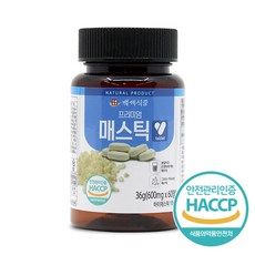 프리미엄 매스틱정 매스틱검 600mg x 60정 4개 HACCP인증제품, 36g