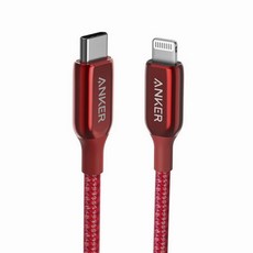 앤커 파워라인 USB-C 투 라이트닝 충전케이블, 1.8m, 레드, 1개