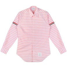 [톰브라운] 23SS MWL150E 04569 680 클래식 암밴드 옥스포드 체크 셔츠 핑